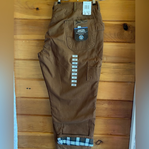 Flannel lined duck dungaree pants for men size46x30 workwear pants - Picture 1 of 4